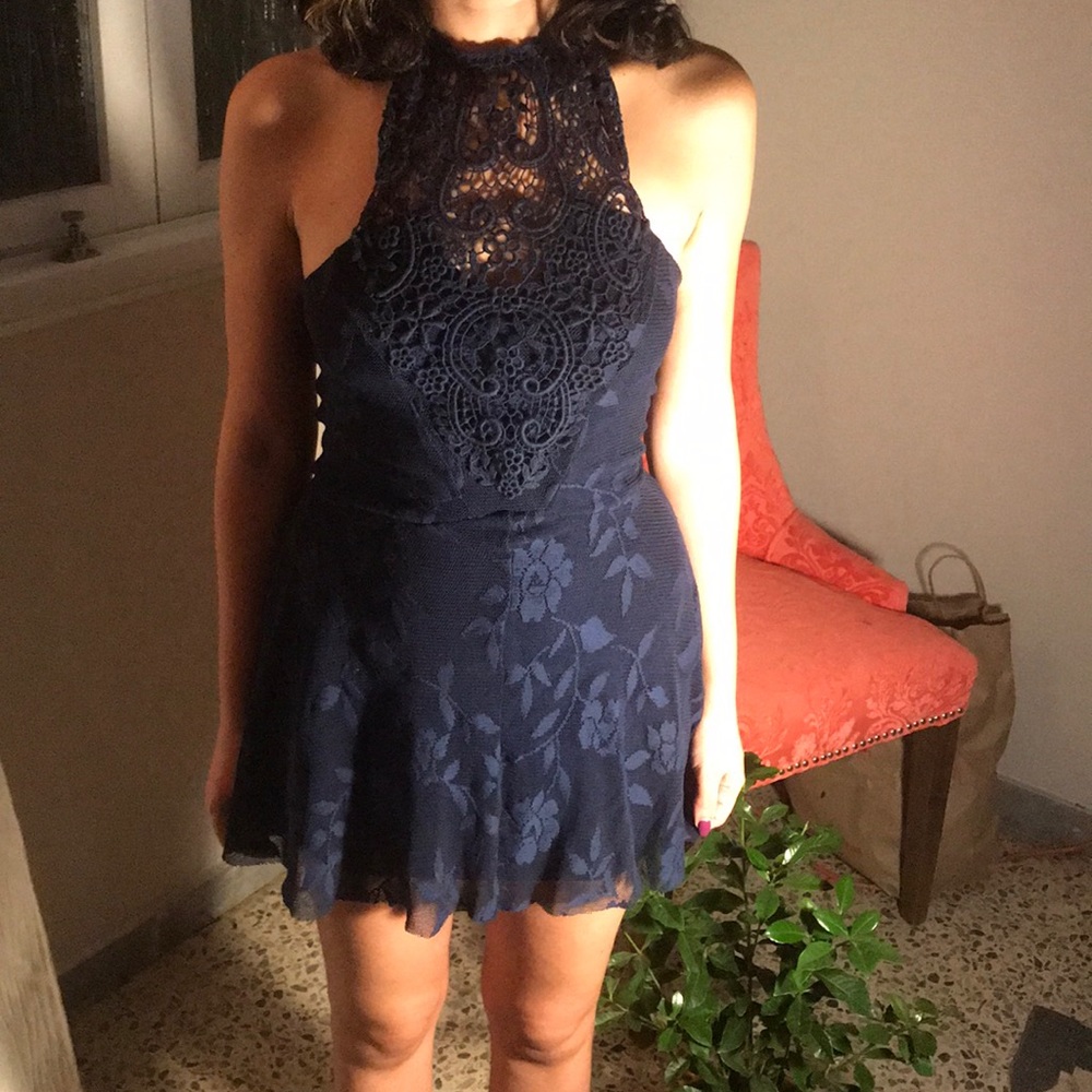 Free People halter lace dress